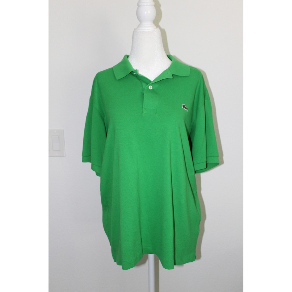 Lacoste L1212 Classic Fit Green Cotton Pique Polo Shirt Women's XL FR 6